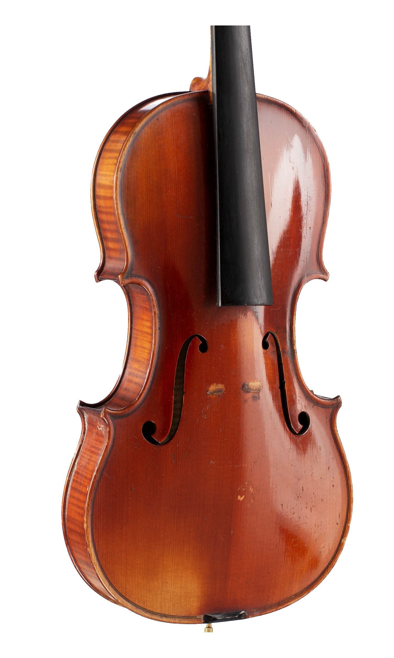 Violin, Workshop of Amedee Dieudonne, Mirecourt, 1930 — angled view, 30°