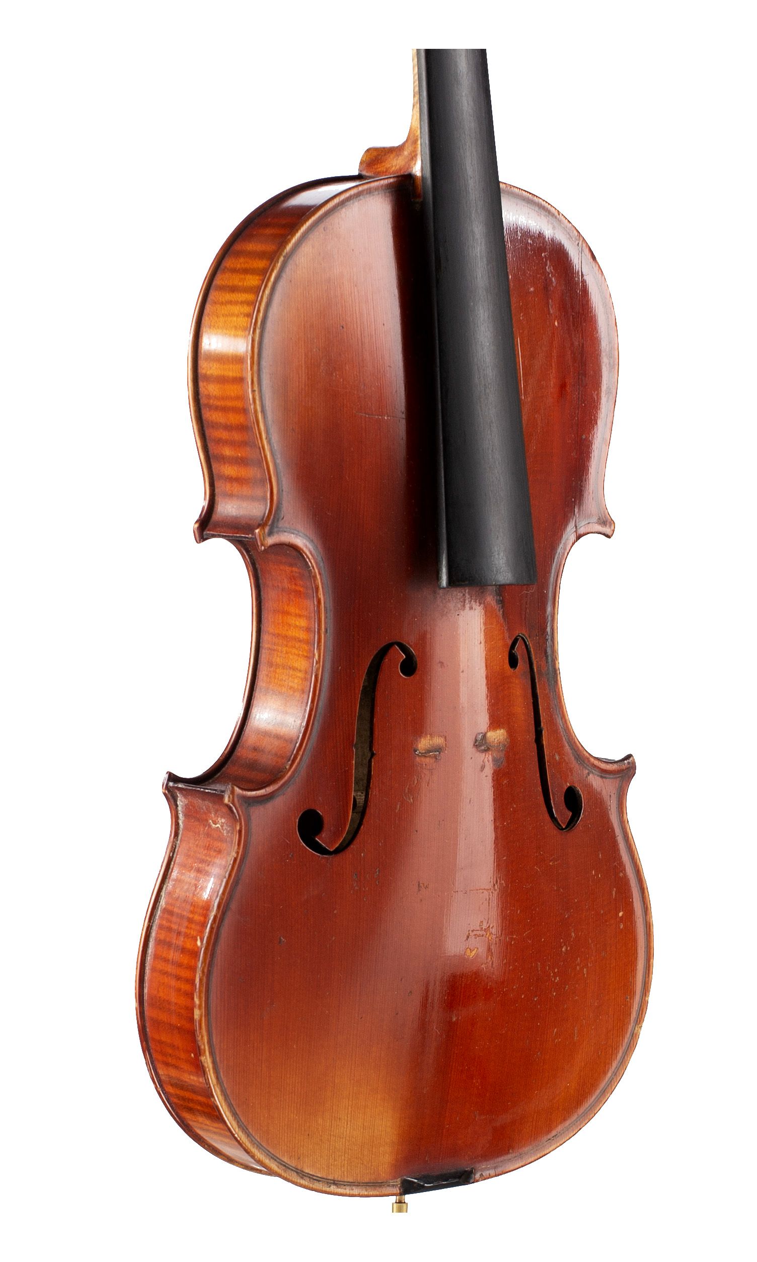Violin, Workshop of Amedee Dieudonne, Mirecourt, 1930 — angled view, 40°