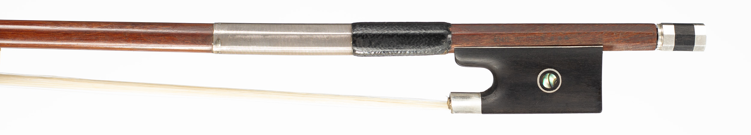 A silver-mounted violin bow by Emil Werner, Germany, circa 1920 — frog