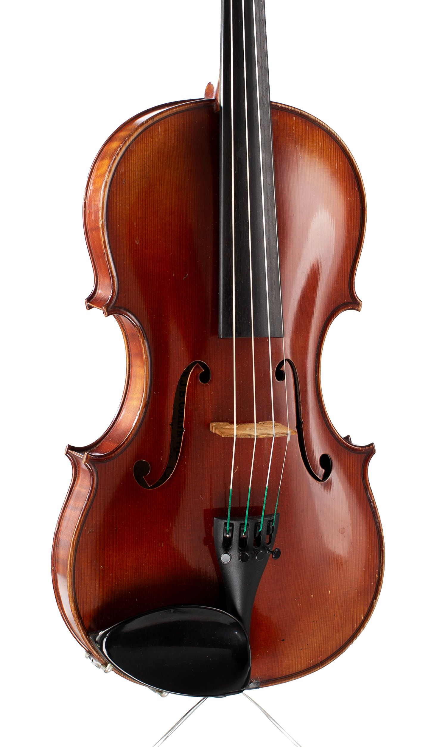 Violin by Charles Collin-Mezin fils, Mirecourt, 1941 — angled view, 20°