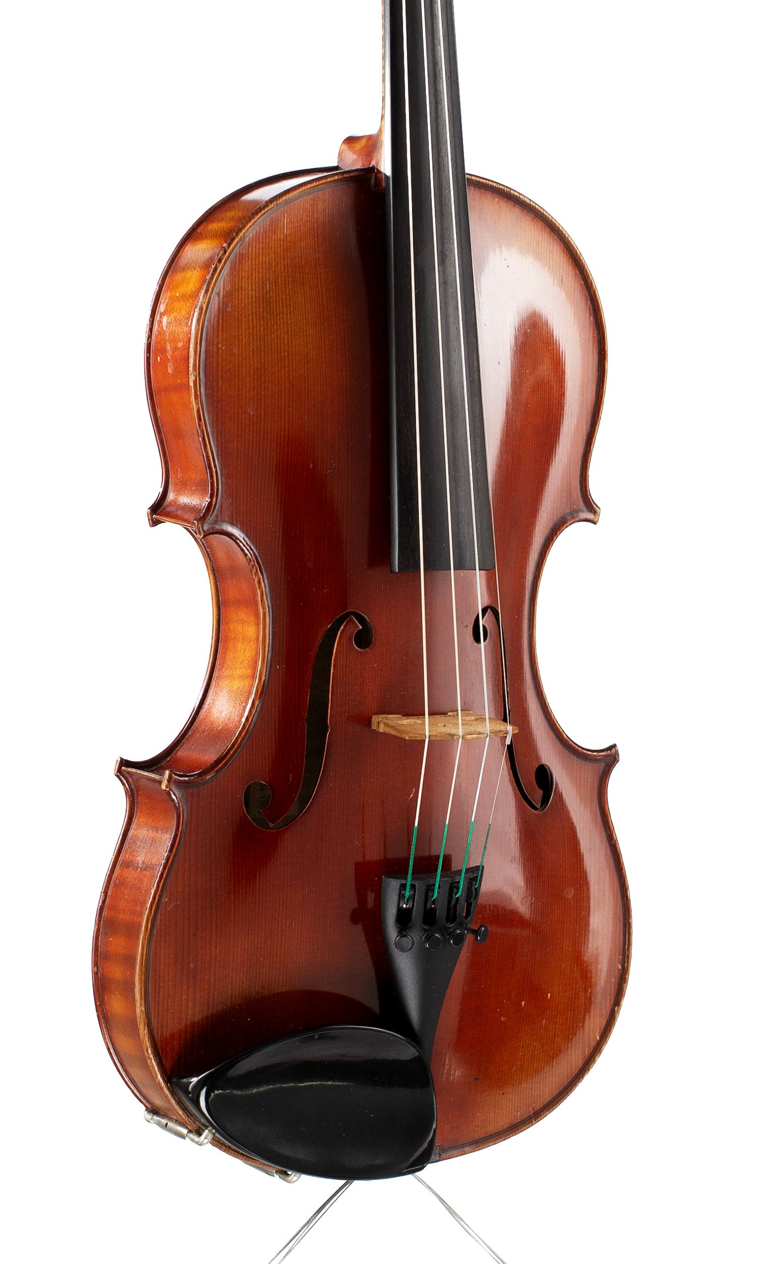 Violin by Charles Collin-Mezin fils, Mirecourt, 1941 — angled view, 30°