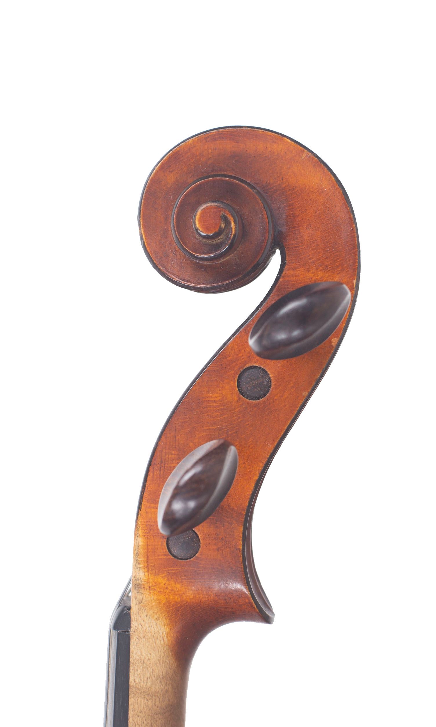 Violin by Auguste Delivet, Toronto, 1923 — scroll