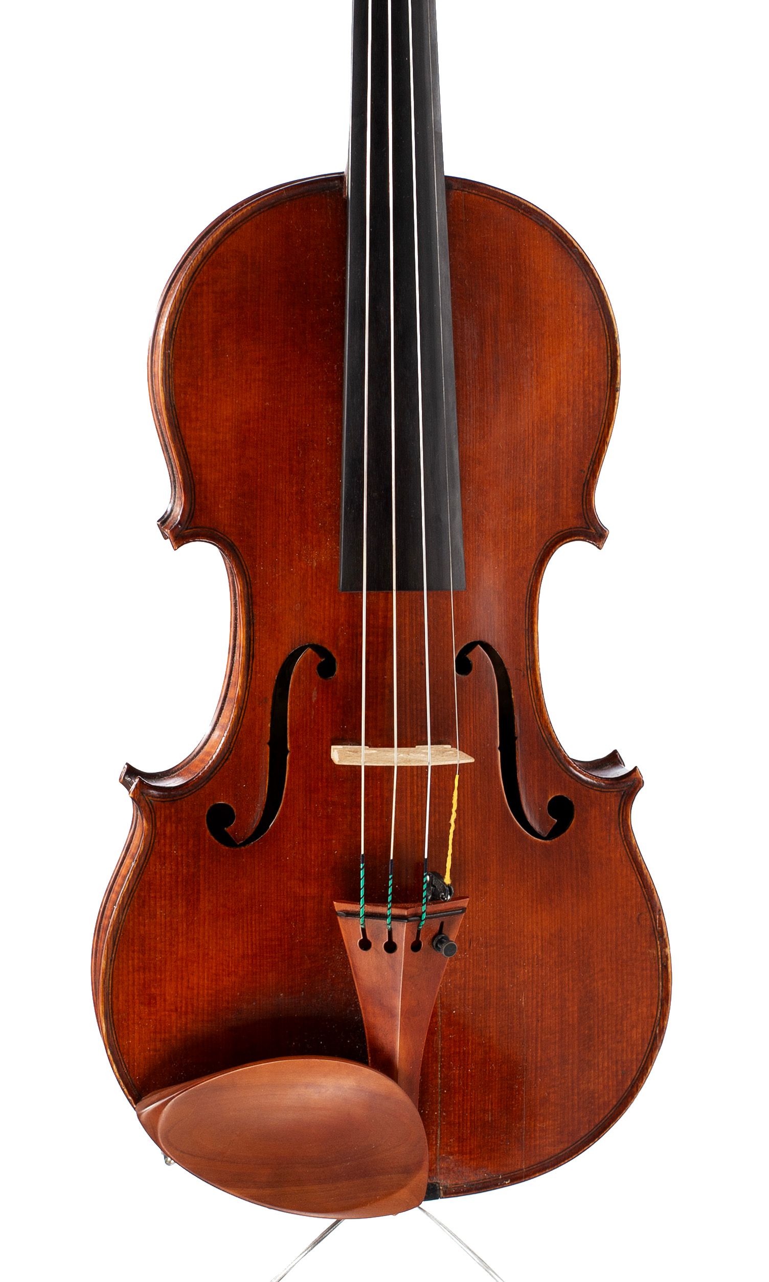 Violin by Auguste Delivet, Toronto, 1923 — angled view, 10°