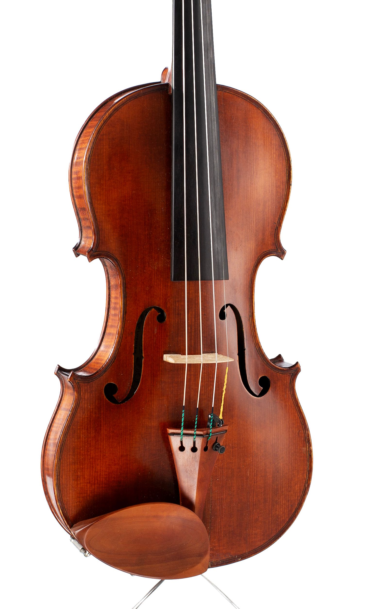 Violin by Auguste Delivet, Toronto, 1923 — angled view, 20°