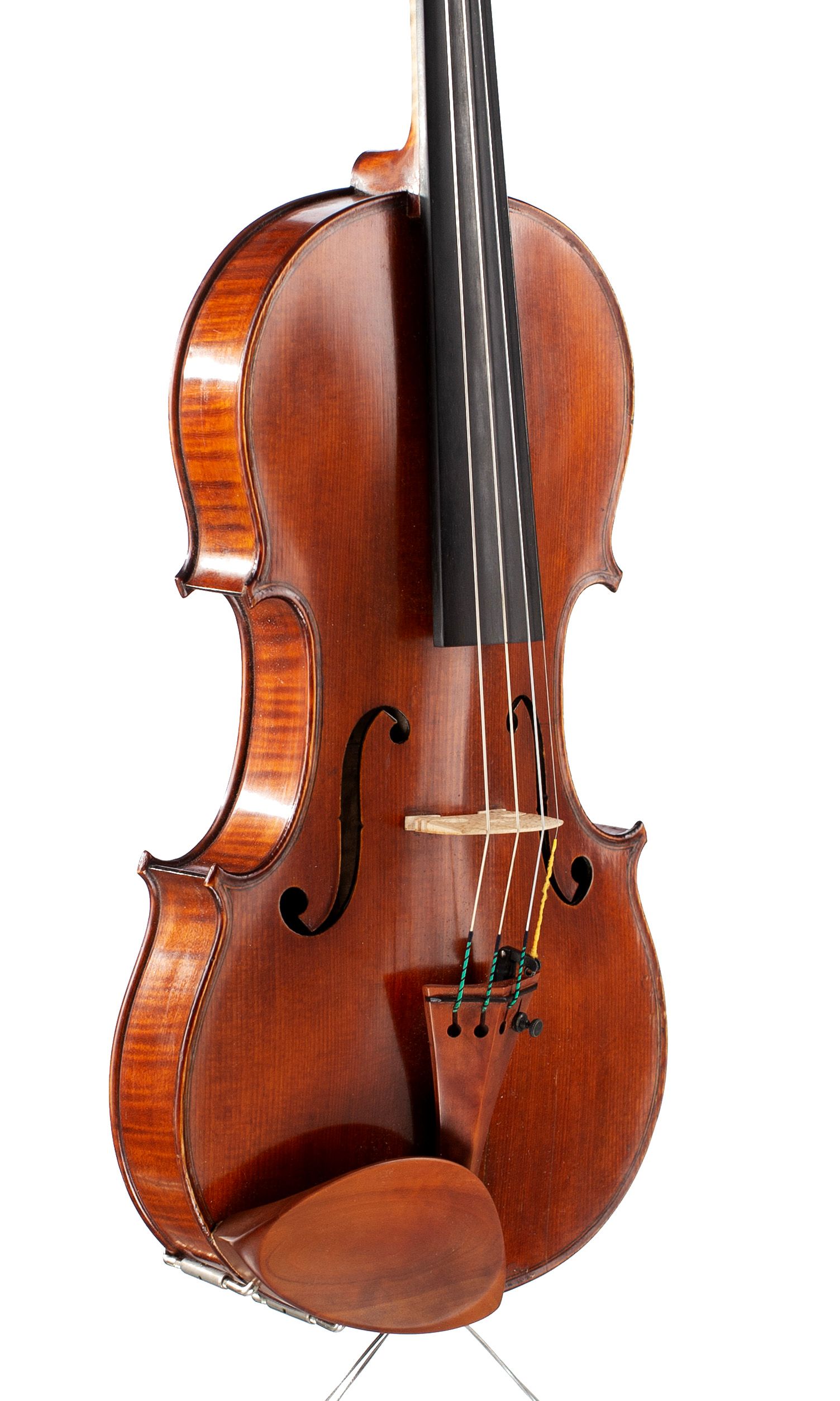 Violin by Auguste Delivet, Toronto, 1923 — angled view, 40°