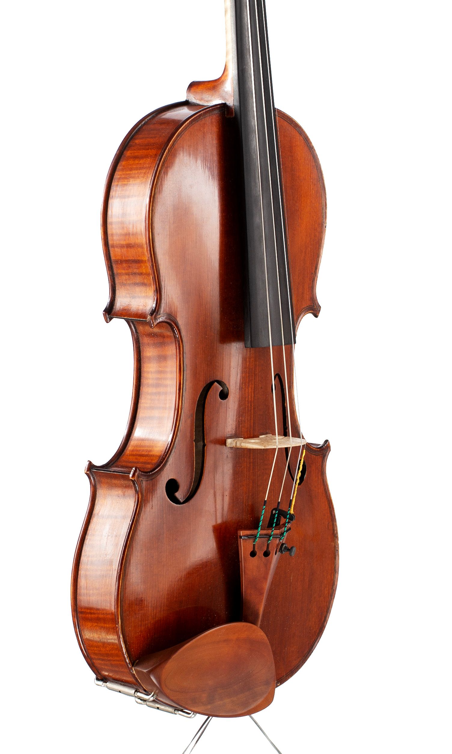 Violin by Auguste Delivet, Toronto, 1923 — angled view, 50°