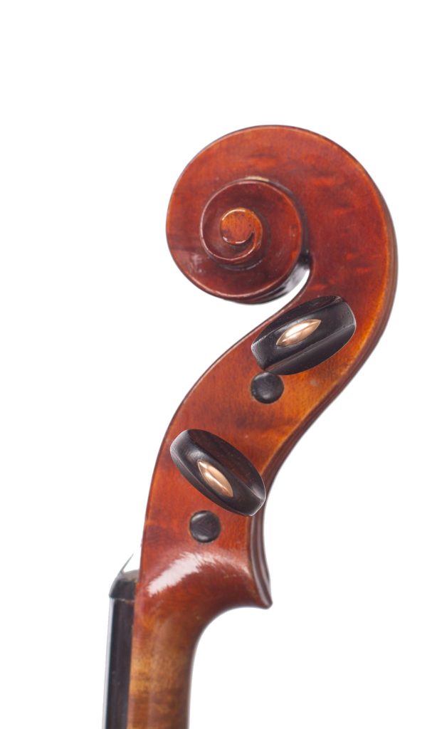 Violin, Workshop of Marc Laberte, Mirecourt, circa 1940 — scroll