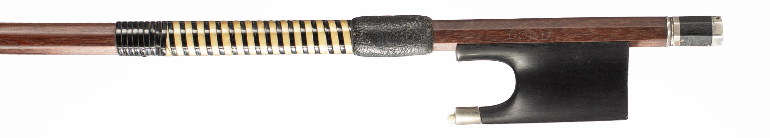 A silver-mounted violin bow by John Dodd, circa 1855 — frog