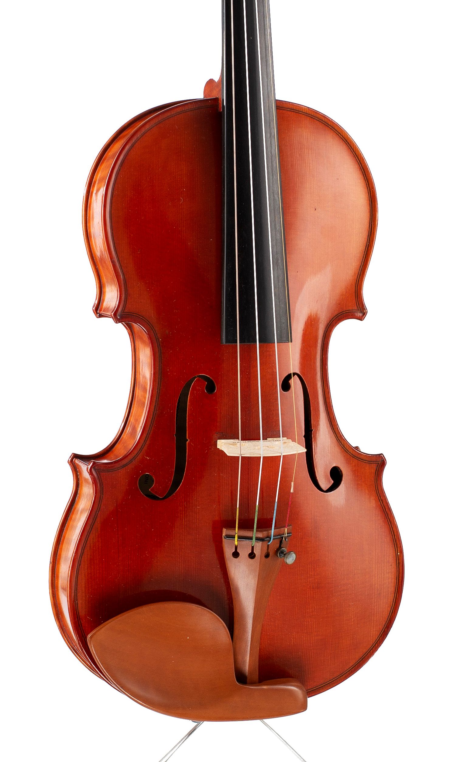 Violin by William J. Huggler, New York, 1991 — angled view, 20°