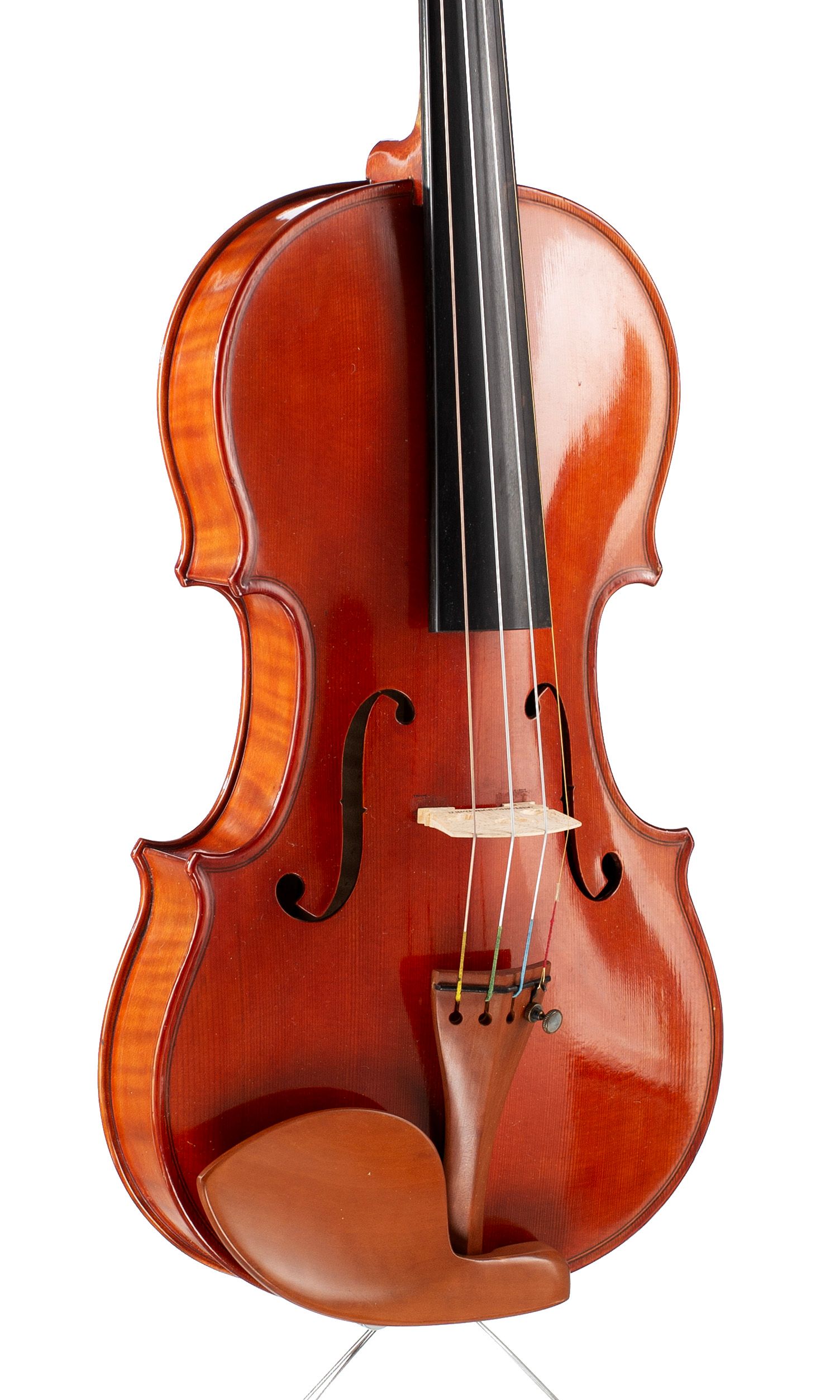 Violin by William J. Huggler, New York, 1991 — angled view, 30°