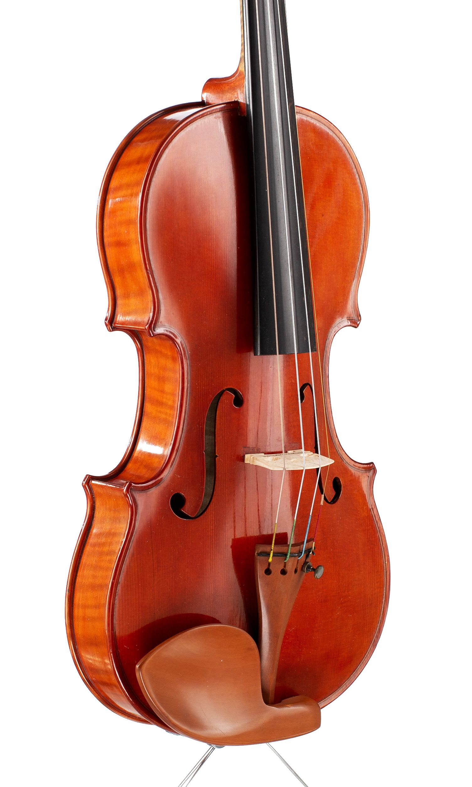 Violin by William J. Huggler, New York, 1991 — angled view, 40°