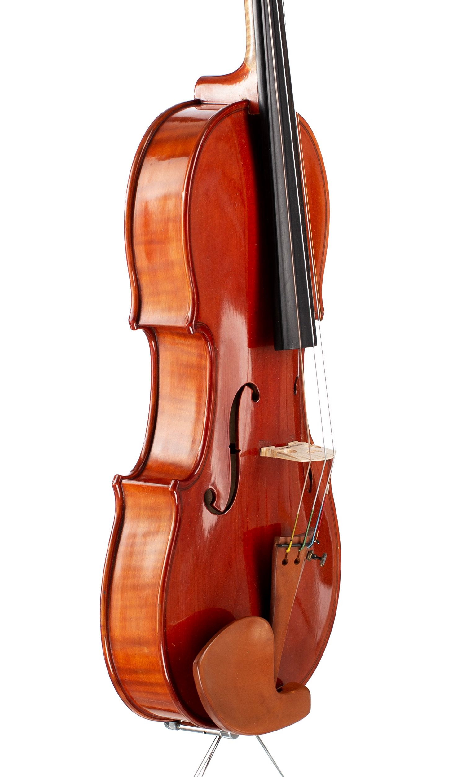 Violin by William J. Huggler, New York, 1991 — angled view, 60°
