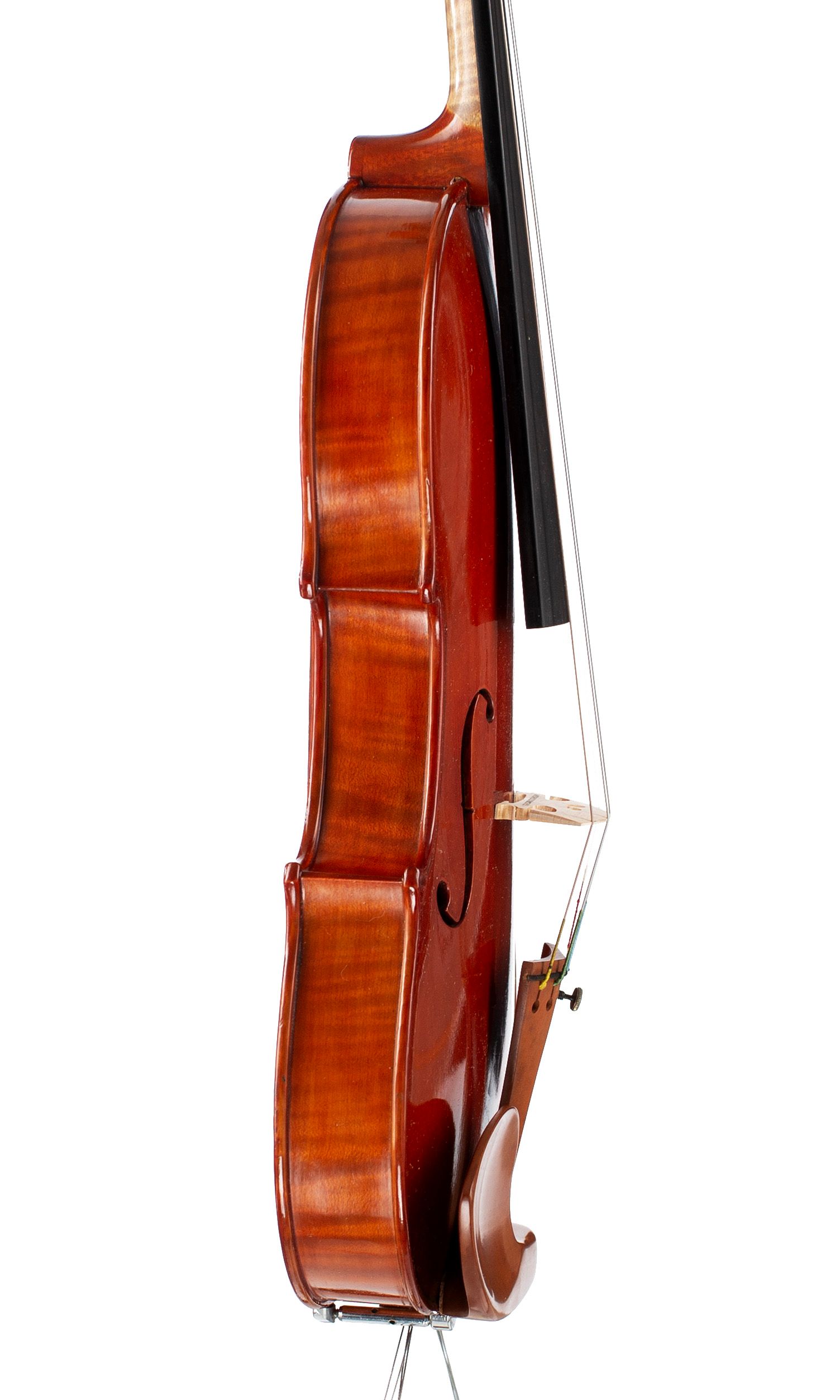 Violin by William J. Huggler, New York, 1991 — angled view, 80°