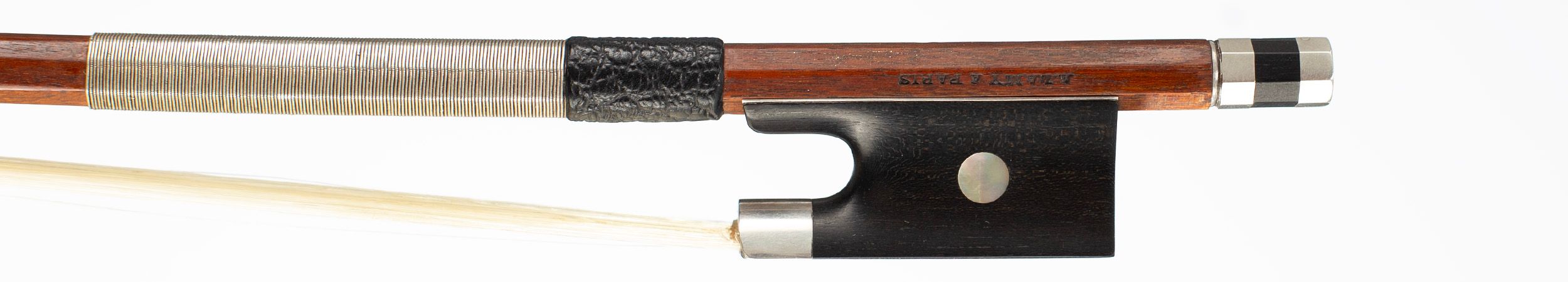 A silver-mounted violin bow by H. C. Lamy (fils), Paris, circa 1920 — frog