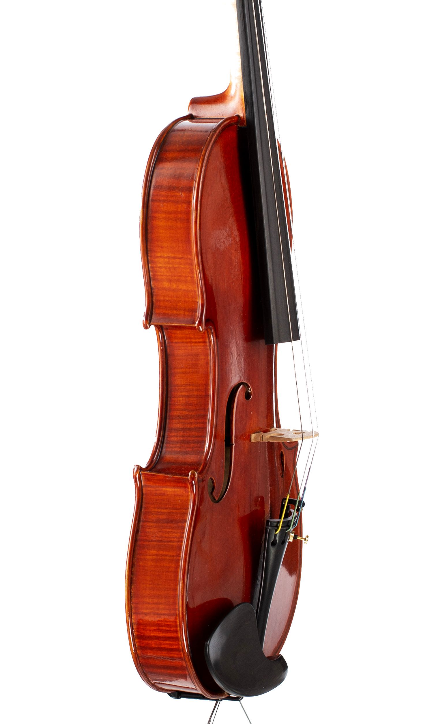 Violin by Michael Taylor, London, 1988 — angled view, 70°