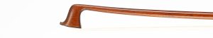 A nickel-mounted violin bow by Louis Morizot freres, Mirecourt, 1955 — head and frog