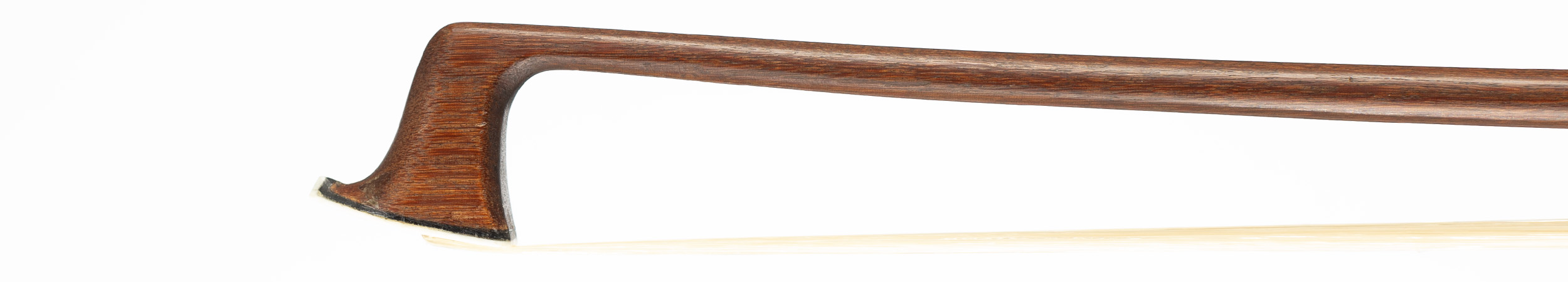 A silver-mounted violin bow by Auguste Lenoble, France, 1875 — head