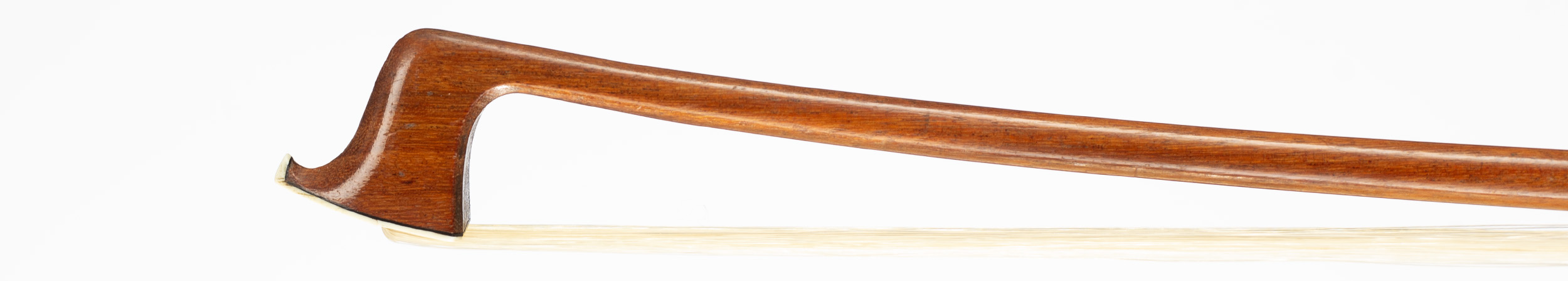 A silver-mounted violin bow by François Lotte, France, circa 1945 — head