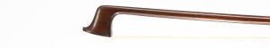 A nickel-mounted violin bow by Nicolas Maline, Mirecourt, 19th Century — head and frog
