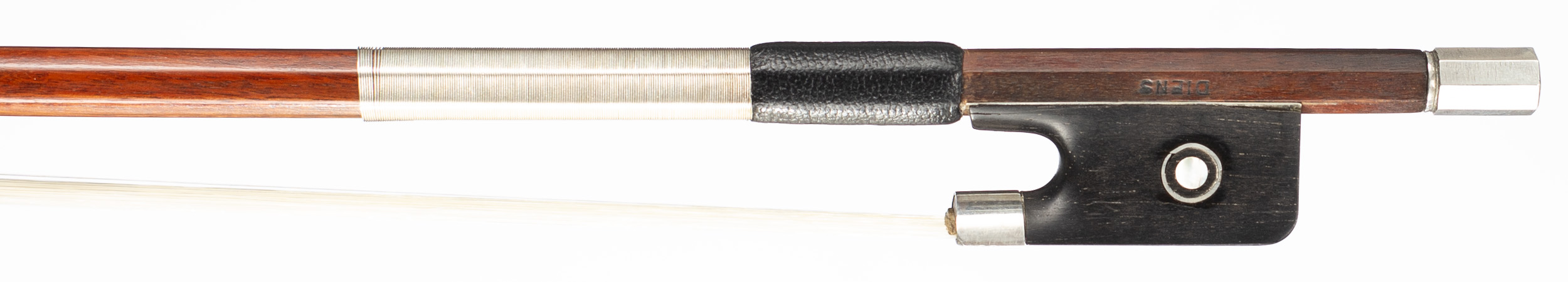 A silver-mounted violin bow by Morizot Freres, Mirecourt, 1950 — frog
