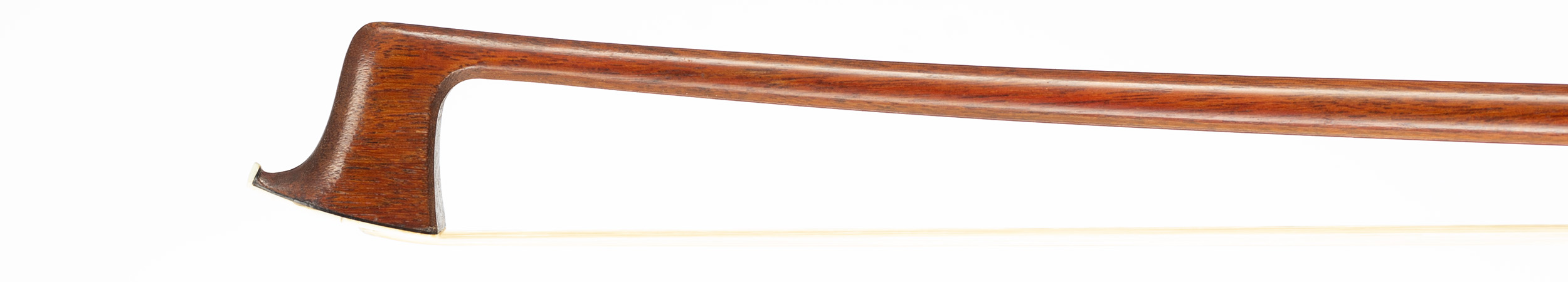 A silver-mounted violin bow by Morizot Freres, Mirecourt, 1950 — head