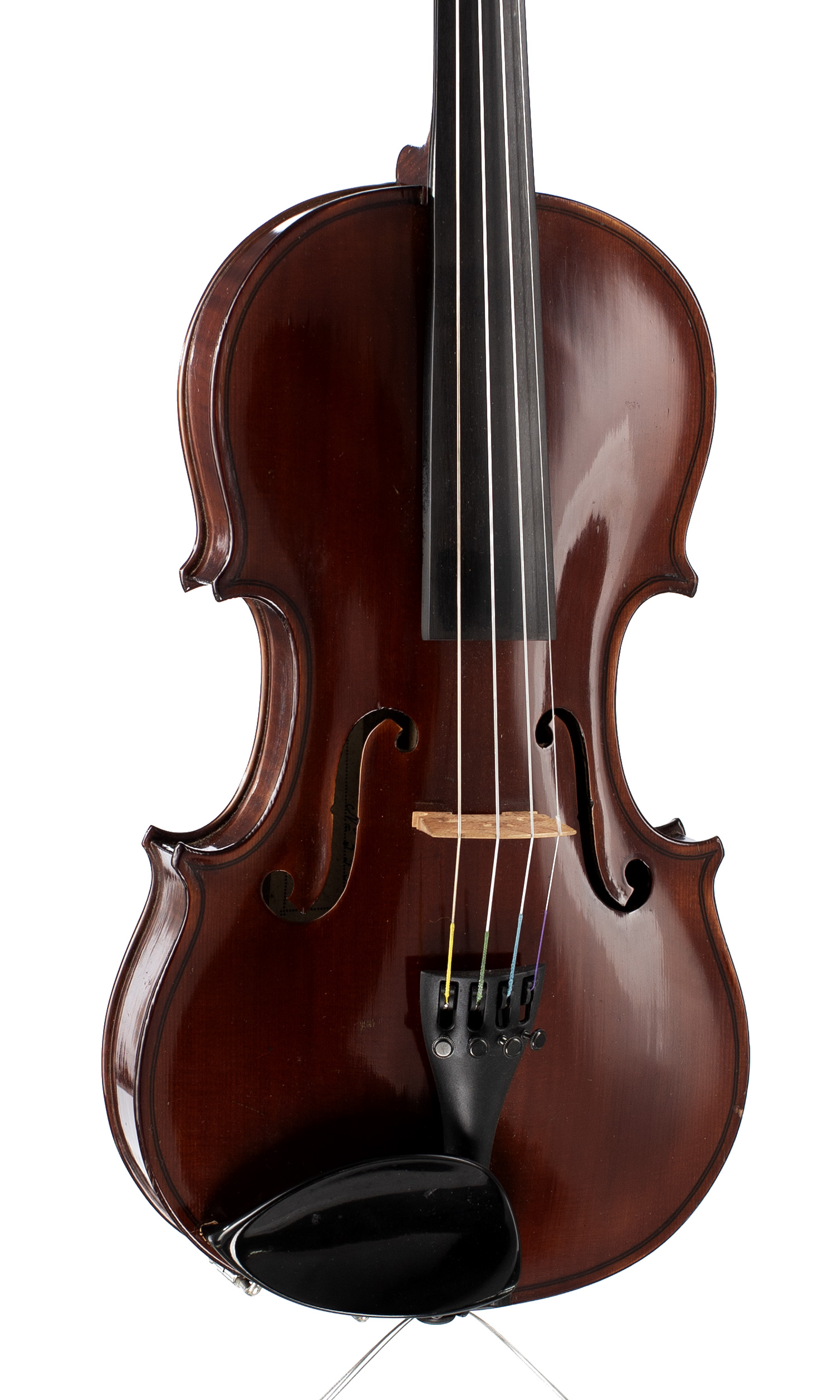 Violin by Jenny Bailly, Paris, early 20th Century — angled view, 20°