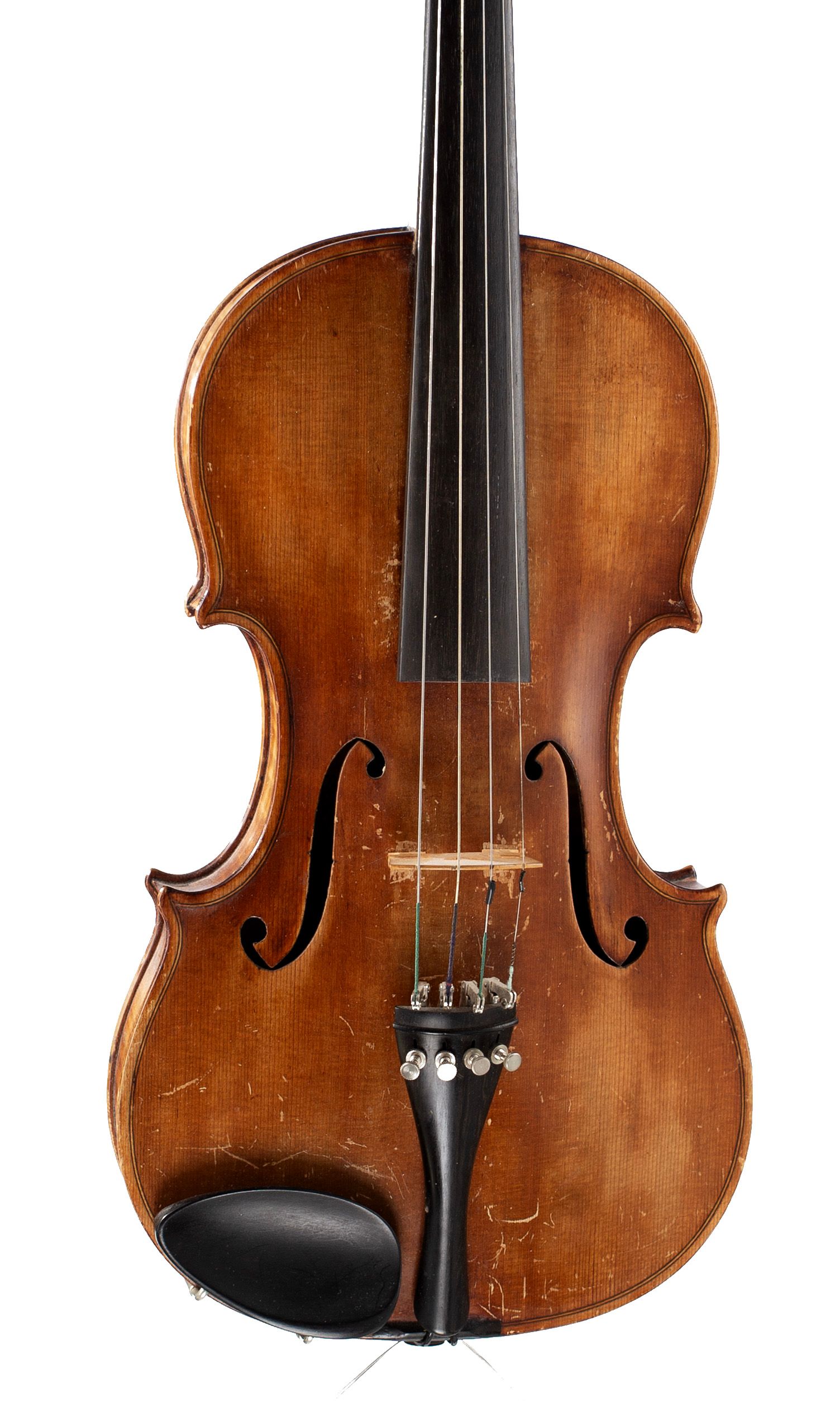 A violin by Sillem Benecke, Stockholm, 1880 — angled view, 10°