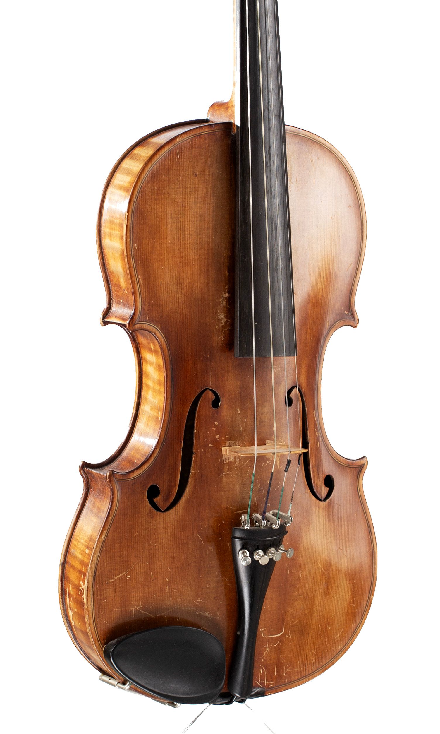 A violin by Sillem Benecke, Stockholm, 1880 — angled view, 30°