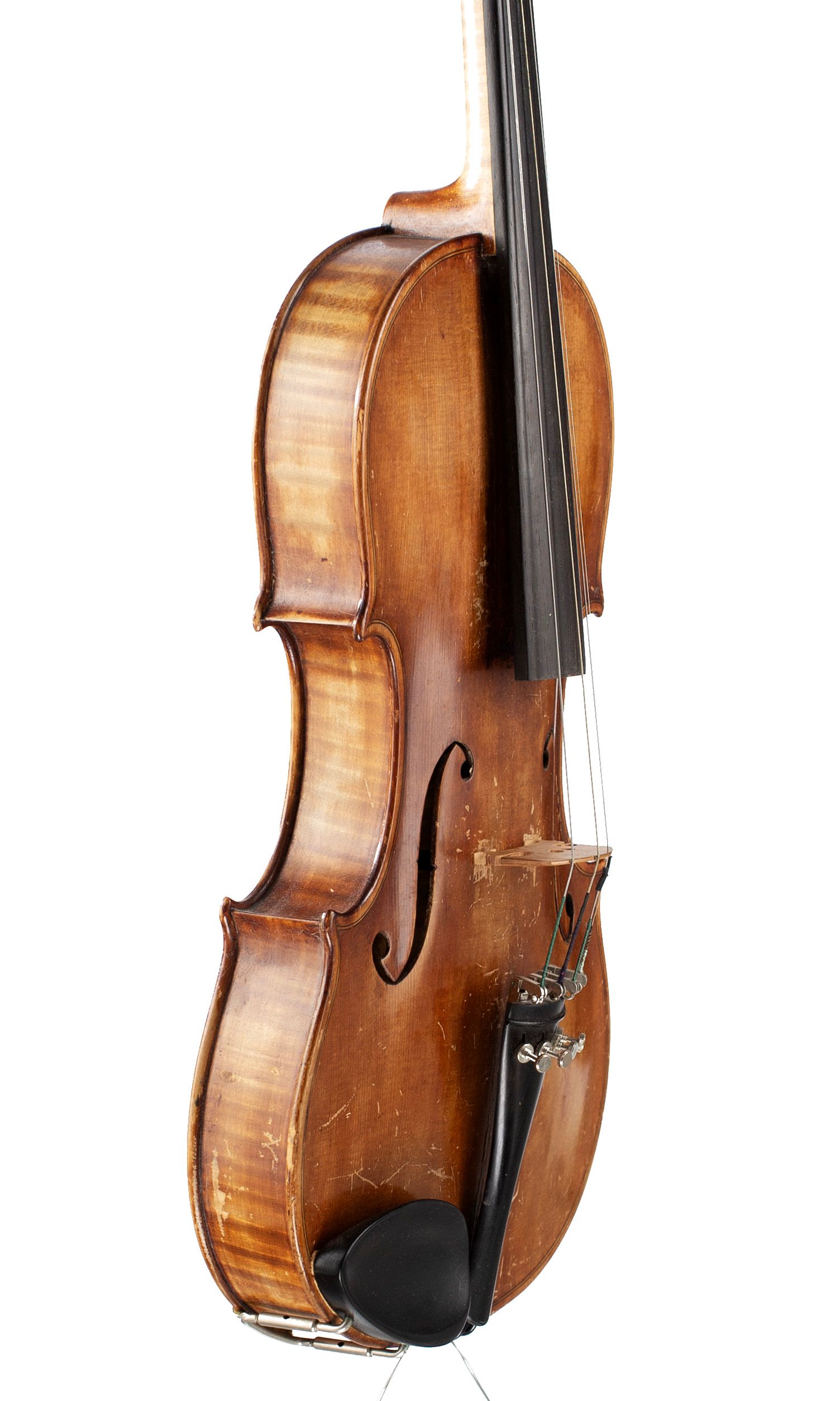 A violin by Sillem Benecke, Stockholm, 1880 — angled view, 60°
