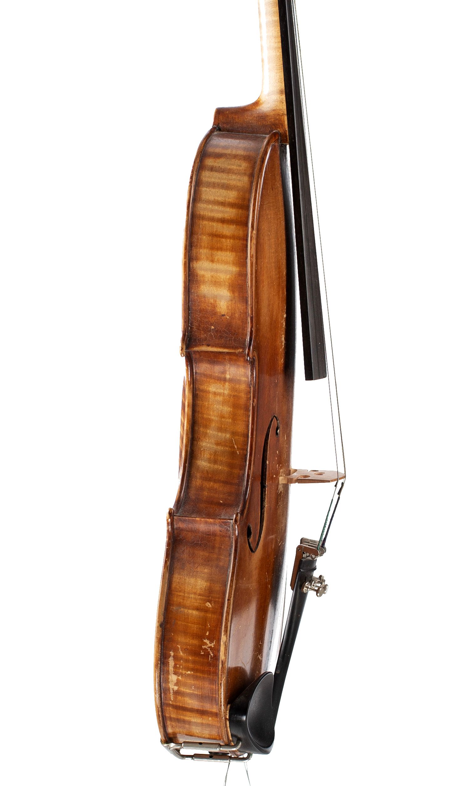 A violin by Sillem Benecke, Stockholm, 1880 — angled view, 80°