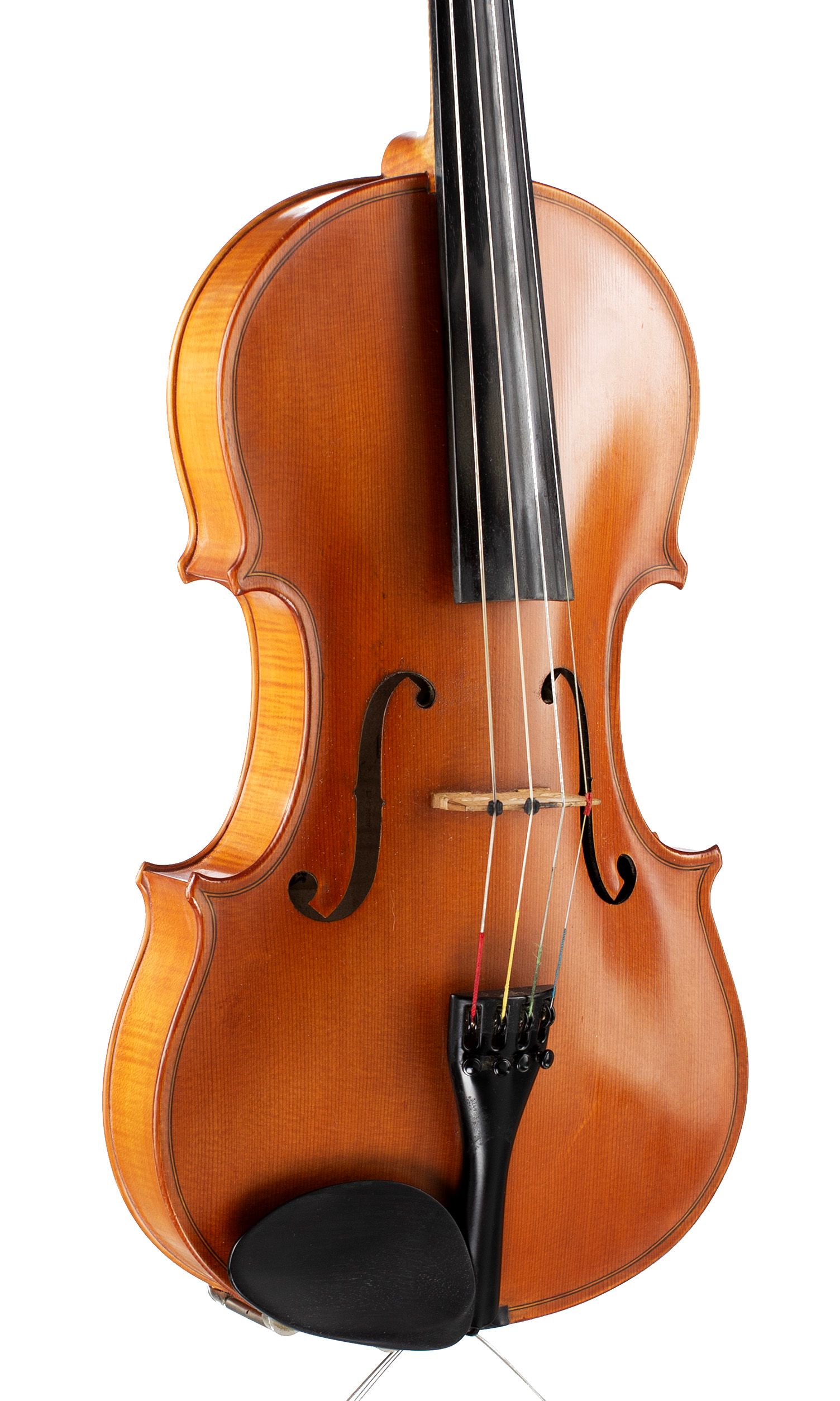 Viola by L. A. Perry, Wolverhampton, 1974 — angled view, 30°