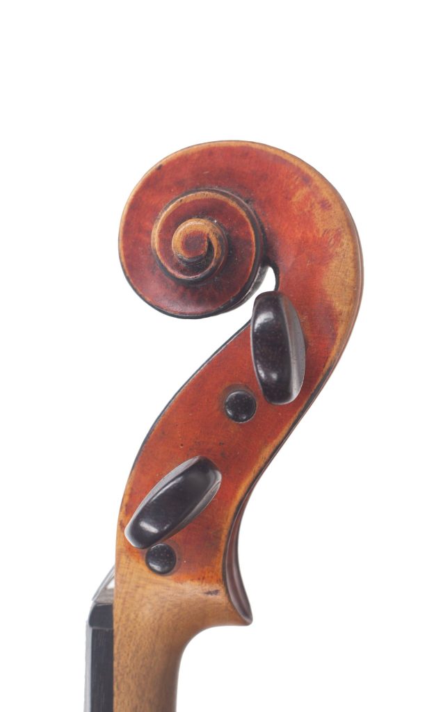 Violin, made for the Workshop of Jean Baptiste Vuillaume, Bordeaux, 1848 — scroll