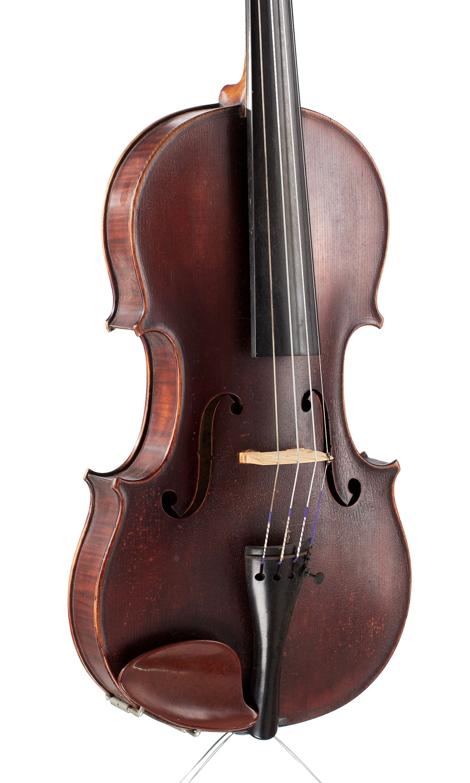 Violin by Frederick William Chanot, London, 1895 — angled view, 30°