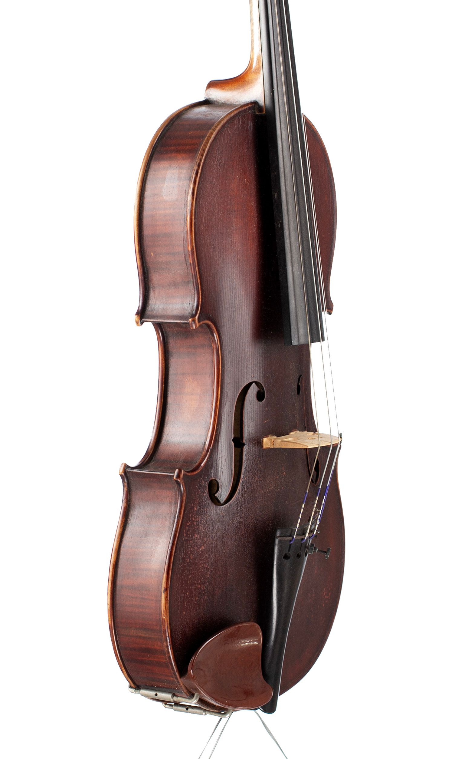 Violin by Frederick William Chanot, London, 1895 — angled view, 60°