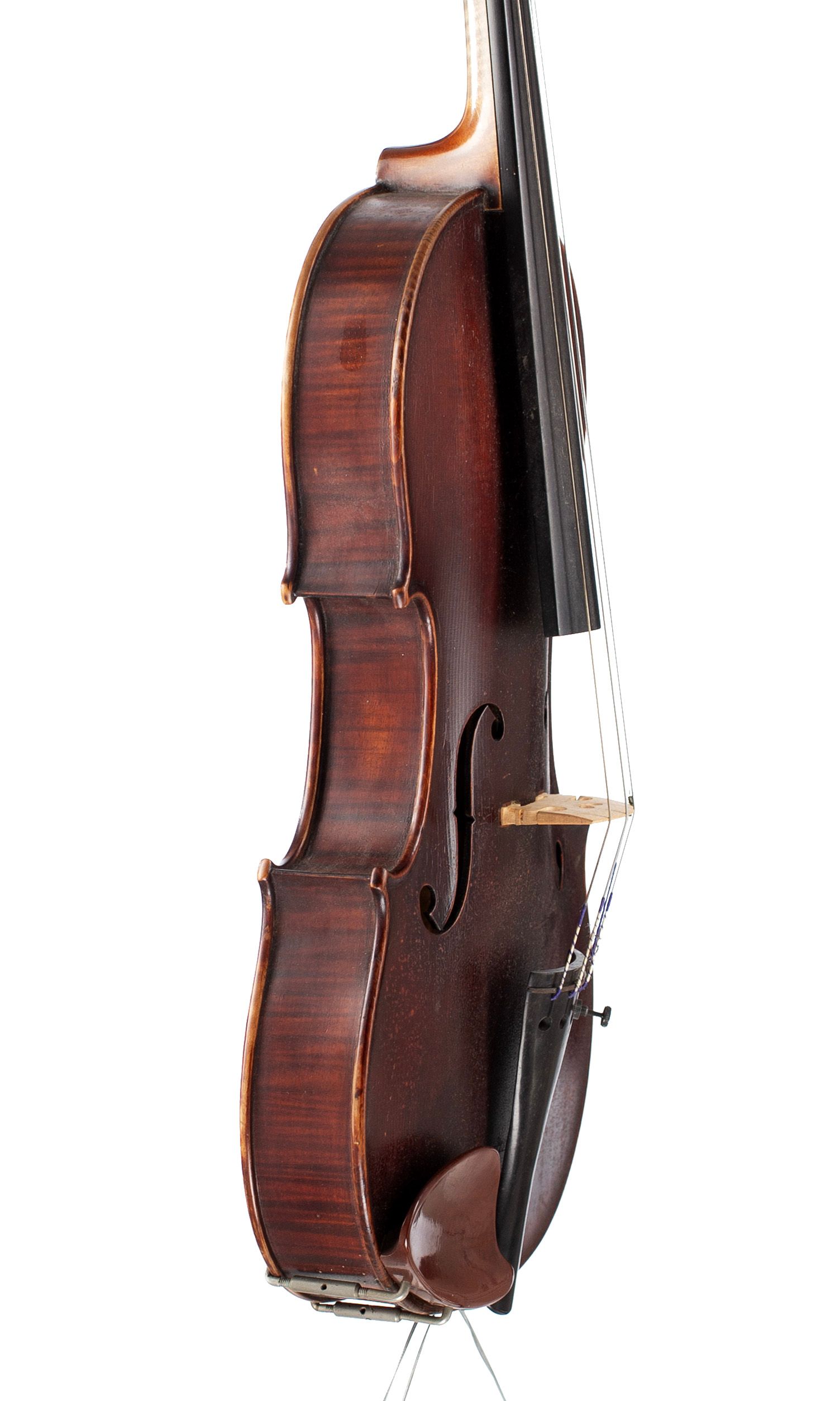 Violin by Frederick William Chanot, London, 1895 — angled view, 70°