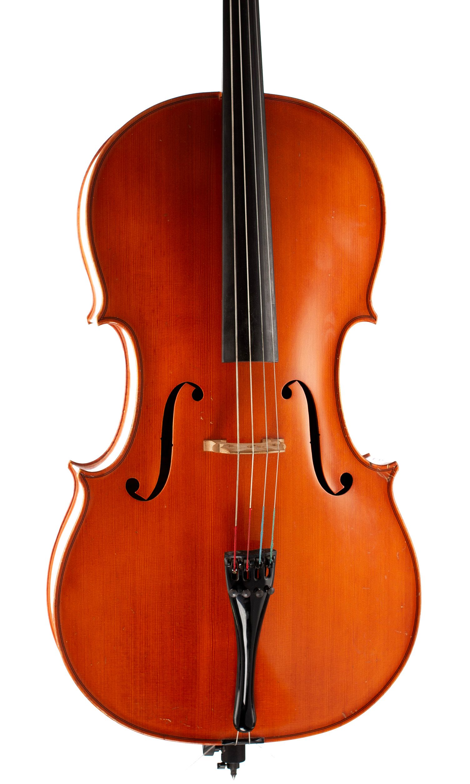 Cello, Workshop of Ernst Heinrich Roth, Bubenreuth, 1978 — angled view, 10°