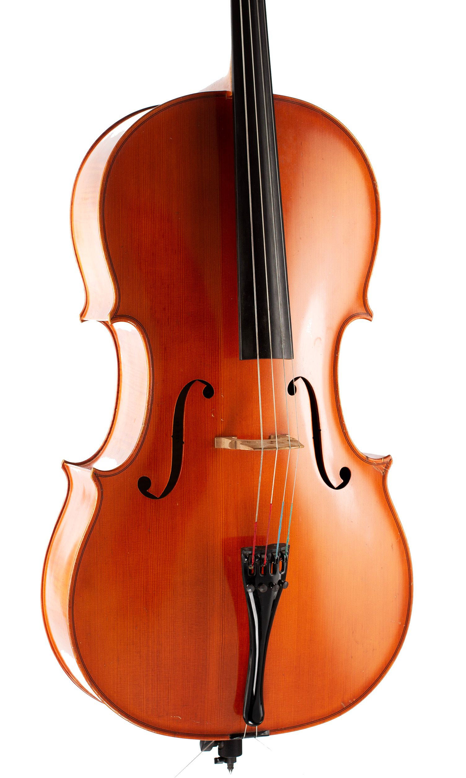 Cello, Workshop of Ernst Heinrich Roth, Bubenreuth, 1978 — angled view, 20°