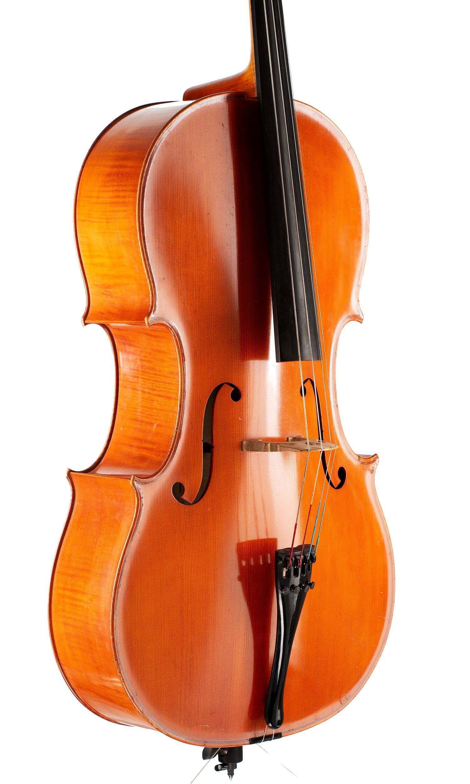 Cello, Workshop of Ernst Heinrich Roth, Bubenreuth, 1978 — angled view, 40°