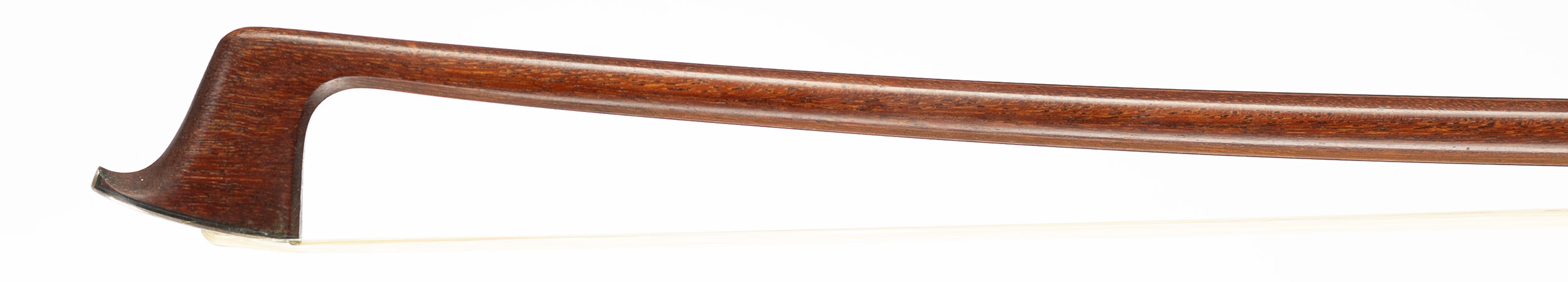 A silver-mounted violin bow by John Clutterbuck, London, 1982 — head