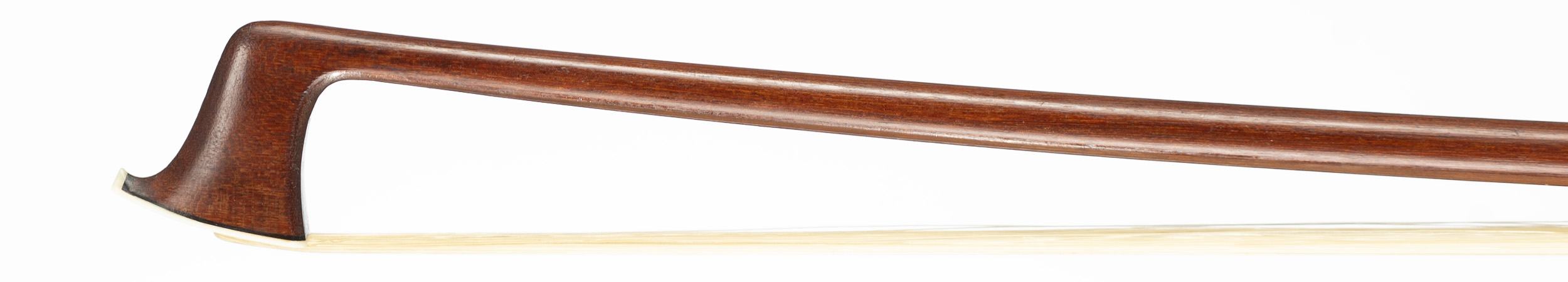 A silver-mounted violin bow by Charles Peccatte, Paris, circa 1865 — head