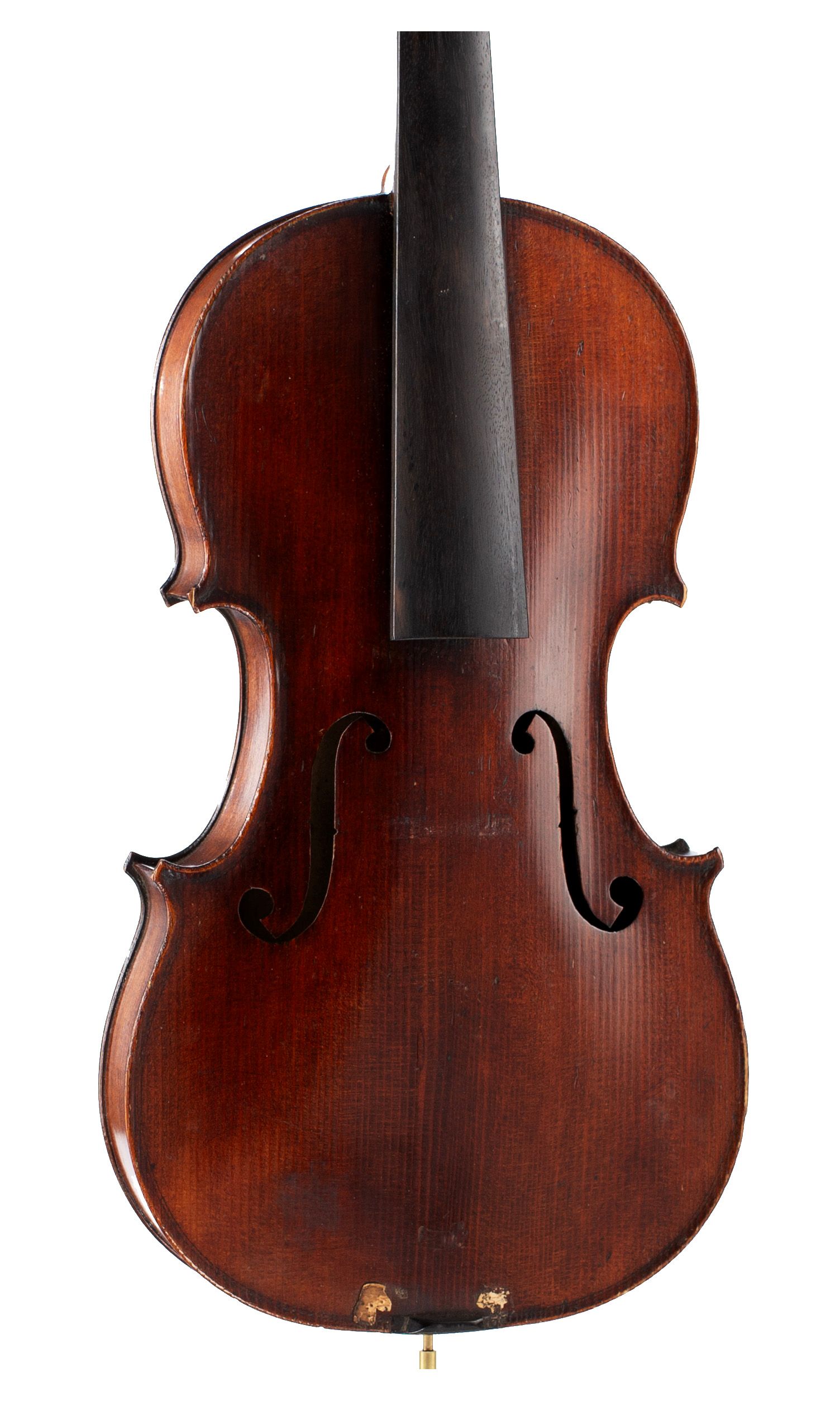 Violin, Workshop of Jérôme Thibouville-Lamy, Mirecourt, circa 1920 — angled view, 20°