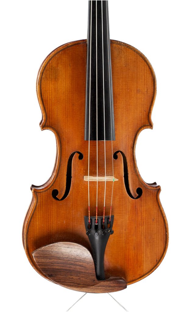 Violin, Workshop of Jean Werro, Berne, 1924 — angled view, 10°