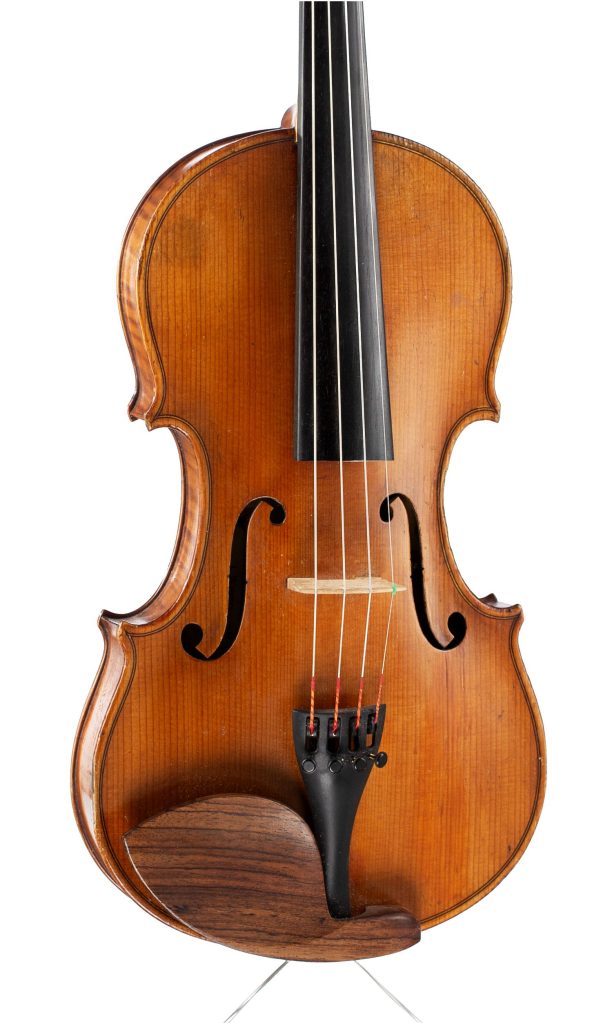 Violin, Workshop of Jean Werro, Berne, 1924 — angled view, 20°