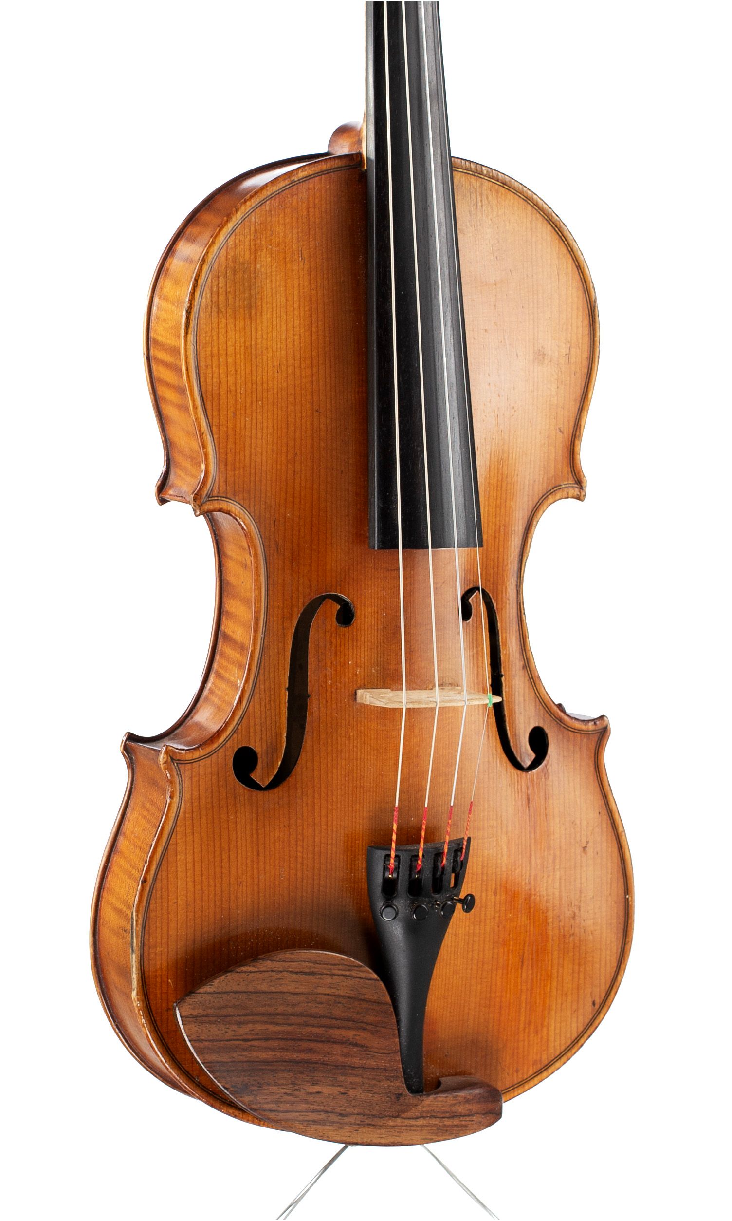 Violin, Workshop of Jean Werro, Berne, 1924 — angled view, 30°