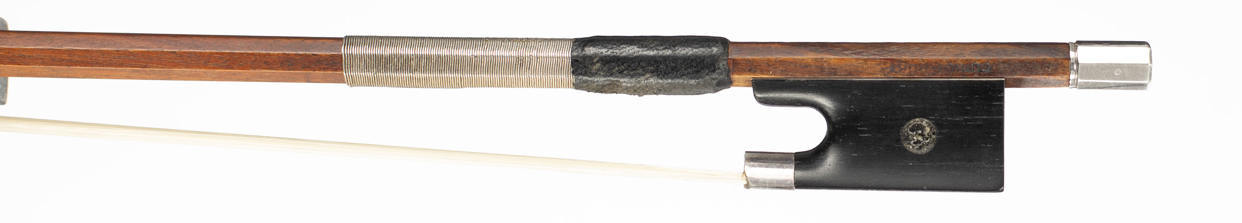 A silver-mounted violin bow by Eugène Cuniot "Cuniot-Hury", Mirecourt, circa 1915 — frog