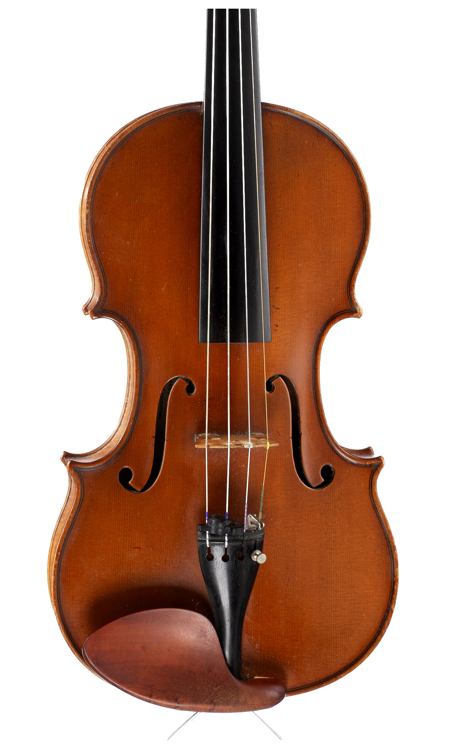 Violin by Giuseppe Pedrazzini, Milan, 1937 — angled view, 10°