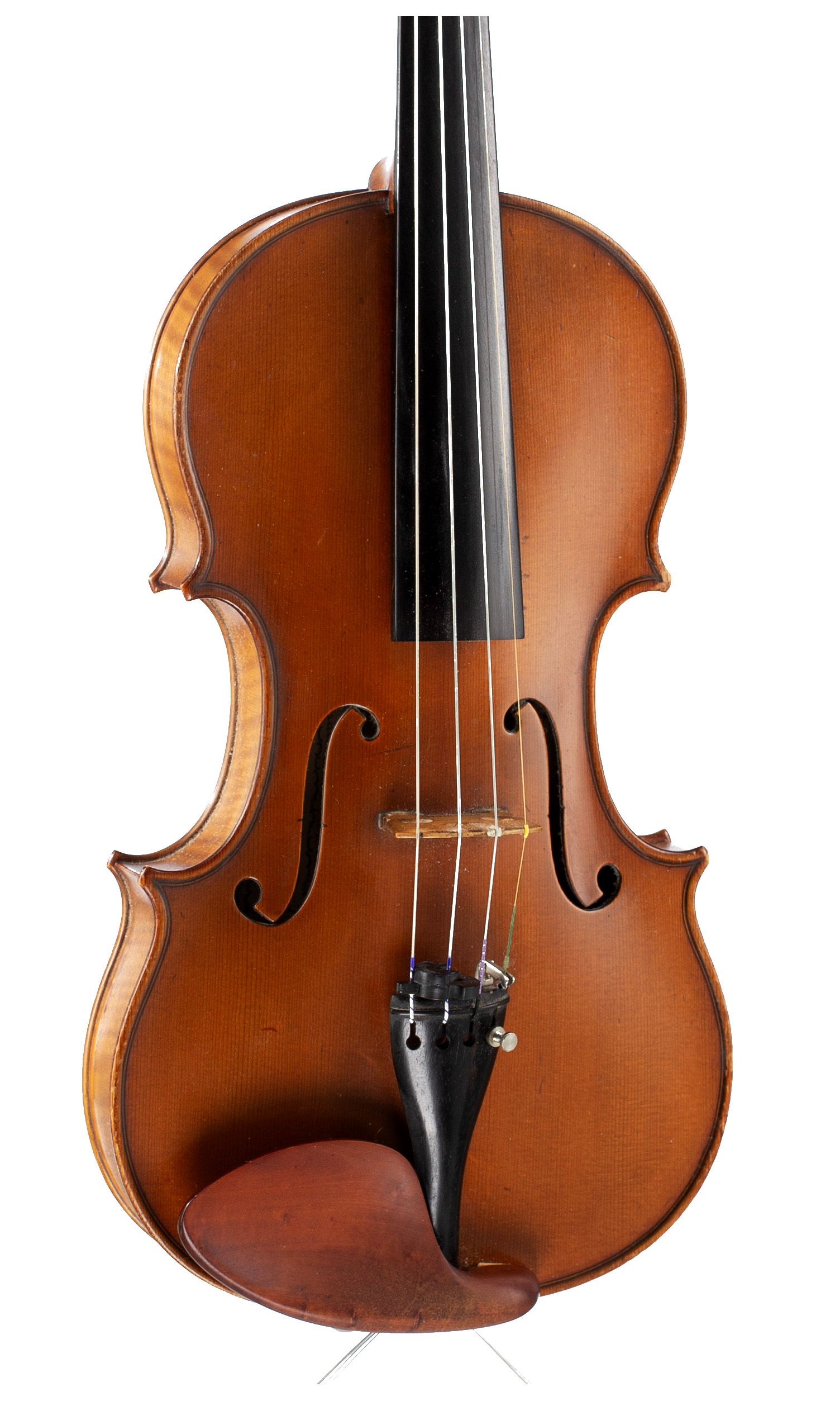 Violin by Giuseppe Pedrazzini, Milan, 1937 — angled view, 20°