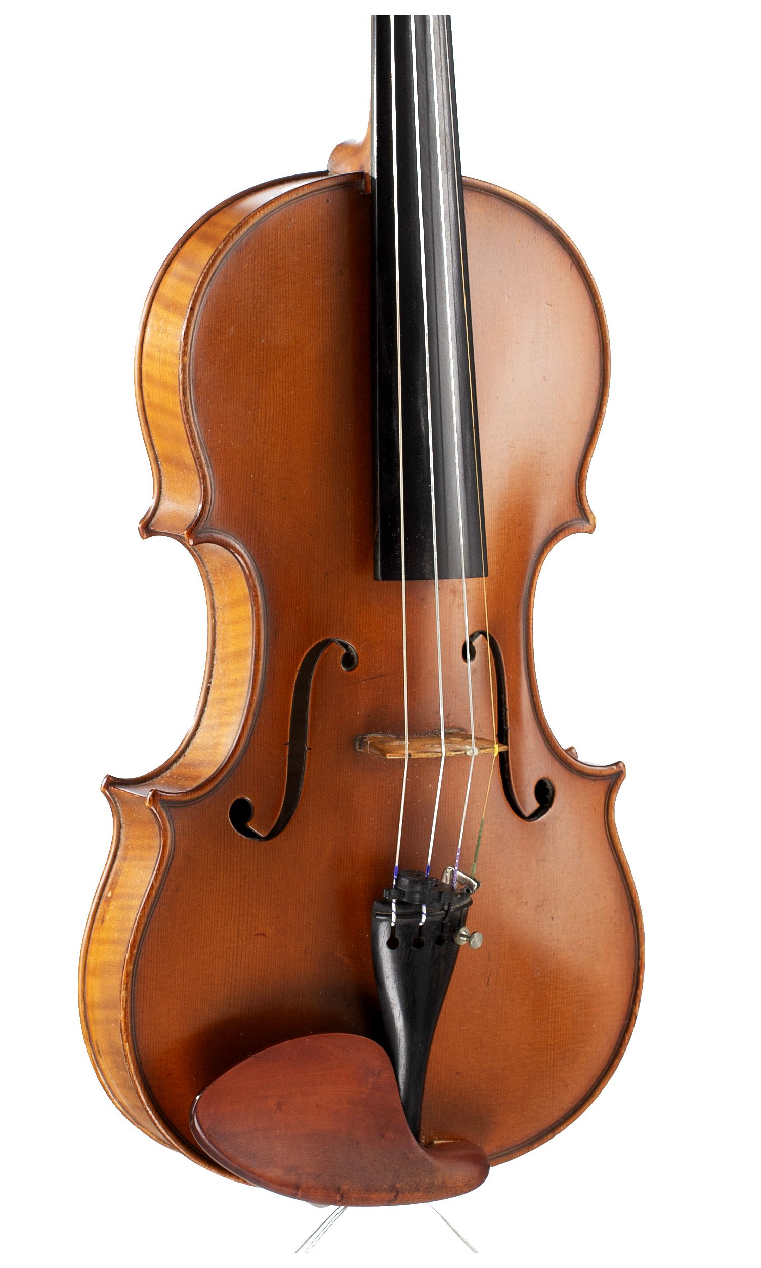Violin by Giuseppe Pedrazzini, Milan, 1937 — angled view, 30°
