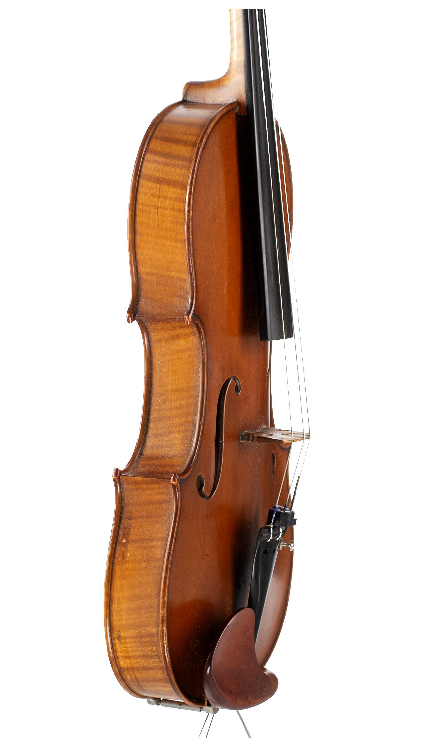 Violin by Giuseppe Pedrazzini, Milan, 1937 — angled view, 70°