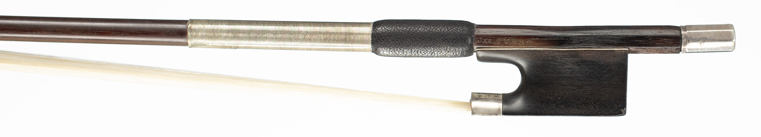 A silver-mounted violin bow by James Tubbs, London, circa 1890 — frog